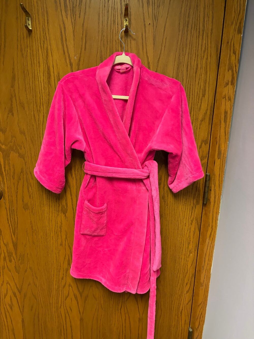 Lilly Pulitzer Plush Fleece Bathrobe Robe Pink Wrap Belted XS/XS Soft Cozy